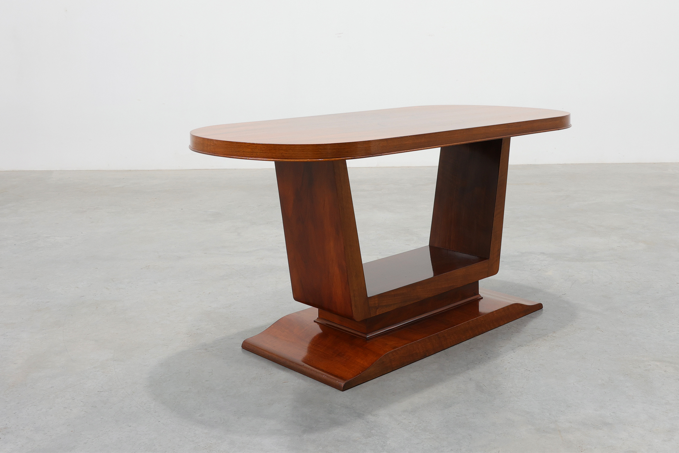 Art Deco Walnut Veneer Coffee Table, Belgium, circa 1920thumbnail